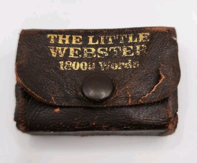 Antique Vintage Leather The Little Webster 18000 Words Dictionary Miniature -image