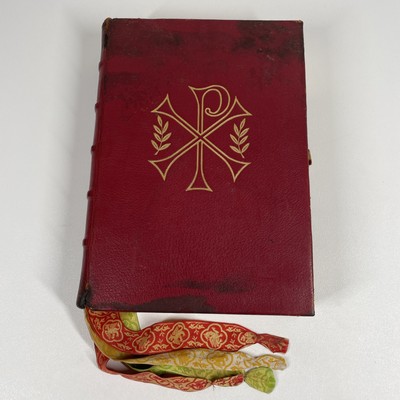 Vintage Roman Missal Red Leather LATIN Catholic Prayer Book Reference Religious-image