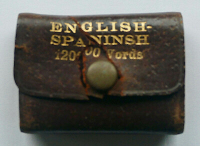 LILLIPUT ENGLISH SPANISH Mini Dictionary VNT Leather Agejas Schmidt Germany Rare-image