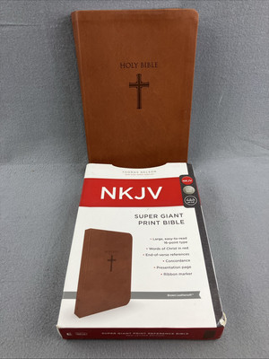 NKJV Imitation Leather Super Giant Print Bible Largest Print 16 point Excellent-image
