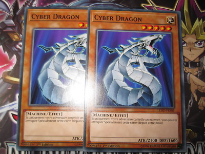 YU-GI-OH! COMMON LOT OF 2 CYBER DRAGON (PLAYSET) LEDD-FRB01 FRENCH NEW MINT-image