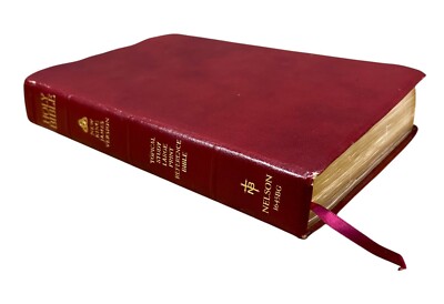 Nelson NKJV Topical Study Large Print Reference Bible bonded leather 1645BG VG+-image