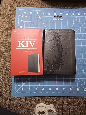 KJV Large Print Compact Reference Bible, Charcoal LeatherTouch (2019, Imitation-image