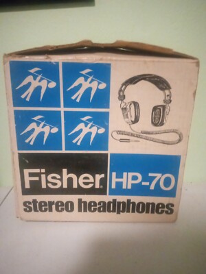Fisher Stereo Headphones HP-70 Made in Japan Vintage With Original Box -image