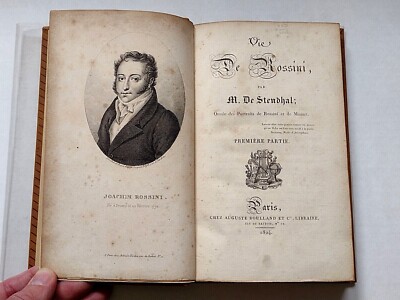 Vie de Rossini, Stendhal, 2 Vols., 1824, Antique Books in Fine Modern Bindings-image