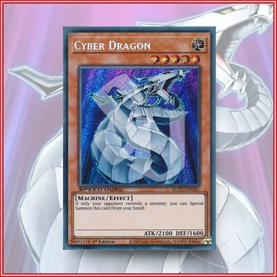 YuGiOh CYBER DRAGON SGX1-ENG01 Secret Rare 1st Edition | Duel Academy Box🔥-image