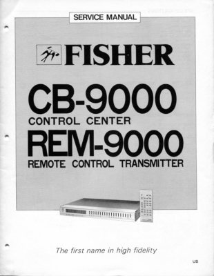 VINTAGE FISHER SERVICE MANUAL CONTROL CENTER MODEL CB-9000/ REM-9000-image