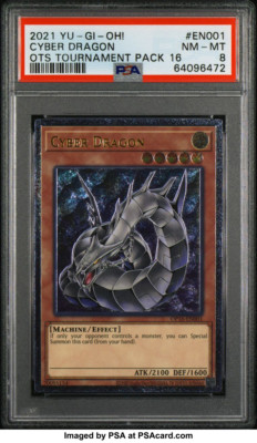 Yu-Gi-Oh! PSA 8 NEAR MINT-MINT Ots Tournament Pack 16 EN001 Cyber Dragon-image
