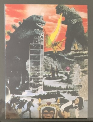 1973 vintage GODZILLA Amada Toho kaiju Card Japanese Ghidorah Gigan #18-image