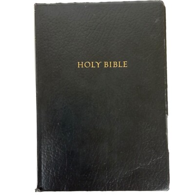 Vintage Holy Bible KJV Super Giant Print Reference Black Imitation Leather 1996-image