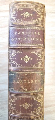 1800s FAMILIAR QUOTATIONS JOHN BARTLETT - FINE LEATHER BINDING GOLD GILDED Rare-image