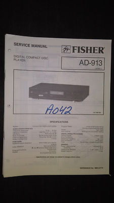 Fisher ad-913 service manual original repair book stereo cd player-image