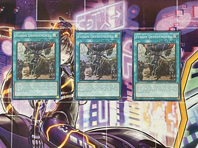 YuGiOh! Fusion Deployment SDCS-EN030 x 3 PLAYSET Super Rare 1st Edition!-image