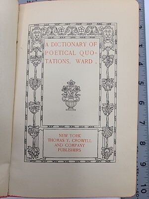 A Dictionary of Poetical Quotations, Anna Ward, 1883, Antique Leather-image