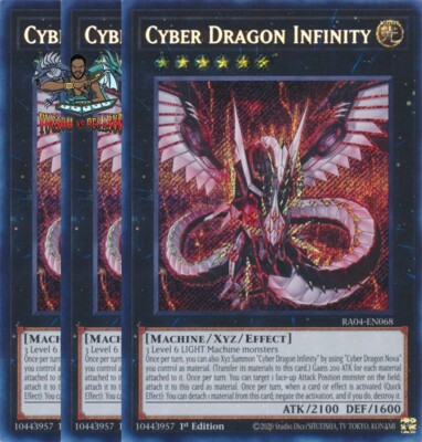 Yugioh! 3x Cyber Dragon Infinity RA04-EN068 Secret Rare 1st Ed NM-image