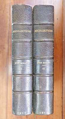 John Morley ~ Recollections ~ In Two Vols ~ 1917 ~ Leather ~ Macmillan-image