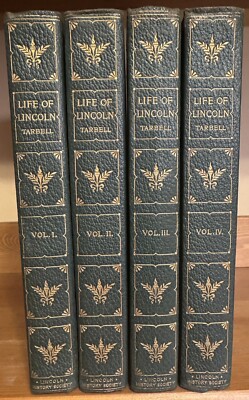 Ida Tarbell THE LIFE OF ABRAHAM LINCOLN 1st Ed Thus 3/4 Leather Bindings - 1906-image
