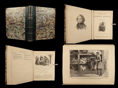 1872 Life of CHARLES DICKENS 1st/1st A Christmas Carol Oliver Twist Illustrated-image