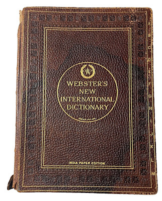 Websters New International Dictionary 1913 Vintage India Paper Edition Leather -image