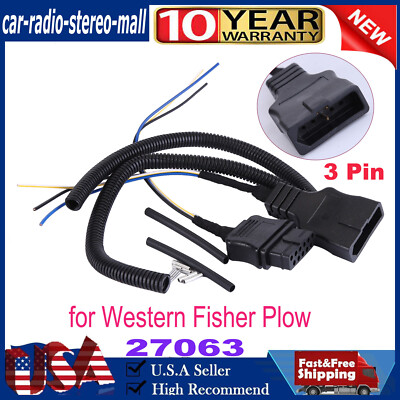 3Pin Repair End Set For Western Fisher Plow and Truck Side Wiring Harness 3 Plug-image
