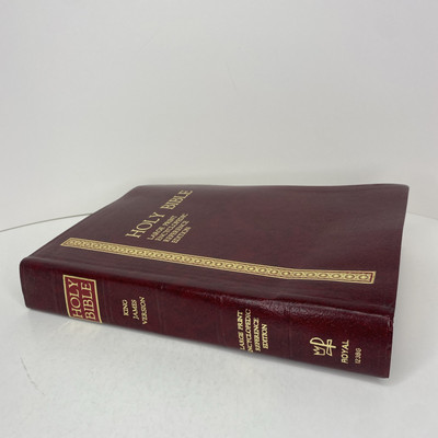 Holy Bible KJV LARGE PRINT Encyclopedic Reference Edition Red Faux Leather Royal-image
