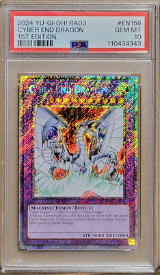 2024 YuGiOh RA03 EN156 Cyber End Dragon 1st Edition PSA 10-image