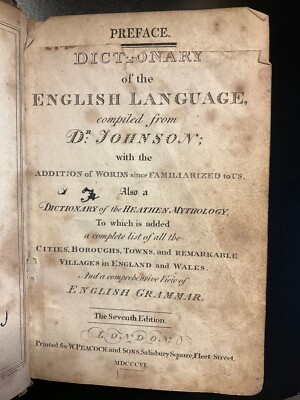 1806 Johnson's Dictionary of the English Language, In Miniature * Leather-image