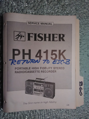 Fisher ph 415 k service manual original repair book stereo boombox radio-image