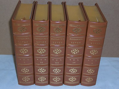Easton Press Plutarch LIVES OF NOBLE GREEKS AND ROMANS 5 vols Deluxe Limited Ed-image