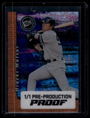 2024 Leaf Press Pass Orange Shimmer Hideki Matsui GODZILLA Yankees 1/1 PROOF-image
