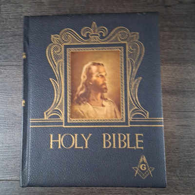 1971 Hertel Mason Masonic School & Library Reference Red Letter Edition Bible-image
