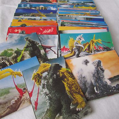  Godzilla Cards  Lot of 64　+ Godzilla vs mothra Lot of 16  Yamakatsu Japan 70s -image