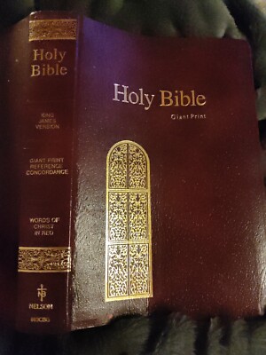 ⭐⭐Holy Bible KJV Giant Print Reference Red Letter Ed. 1976 Nelson - Red 883CBG⭐⭐-image