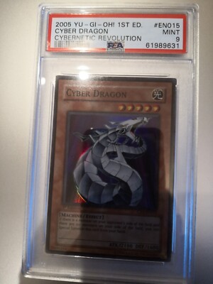 YU-GI-OH CARD CYBER DRAGON CRV-EN015 1ST EDITION SUPER RARE PSA 9-image