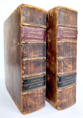 1822 NEW and COMPLETE DICTIONARY of ARTS and SCIENCES 2 VOLS. antique by GREGORY-image