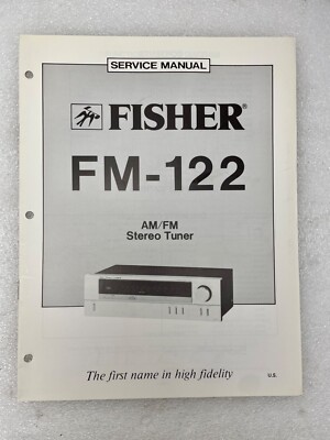 VTG Original Fisher FM-122 Am/Fm Stereo Synth Tuner Service Manual Repair-image