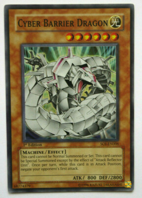 *SUPER RARE-MINT* Yu-Gi-Oh Card! CYBER BARRIER DRAGON SOI-EN006 1st Edition-image