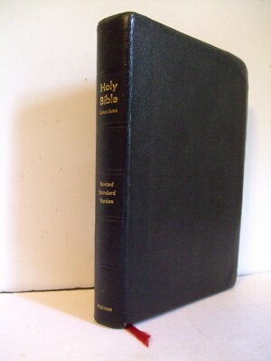 Black Persian grain Leather Bible RSV. Verse Reference Edition. 1962-image