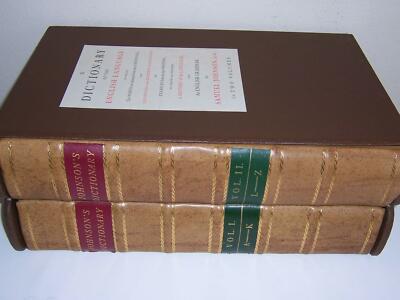 Folio Society Dr Samuel Johnson DICTIONARY OF THE ENGLISH LANGUAGE 2 vols-image