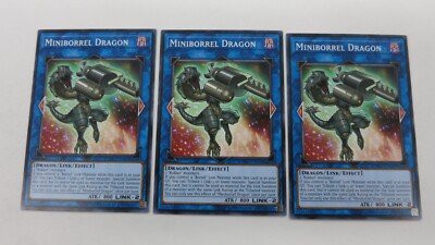 3x MINIBORREL DRAGON  LINK UNLIMITED  CYHO-EN040  COMMON YUGIOH NM / UNPLAYED-image