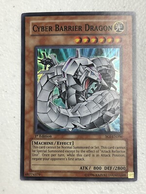 Yu-Gi-Oh TCG Card Cyber Barrier Dragon 1st Edition SOI-EN006 Super Rare Foil NM-image