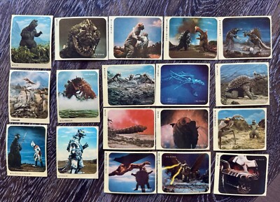 Godzilla Japanese Morinaga TOHO EIZO 17 Sticker Card Set🔥VINTAGE Movie Images🔥-image