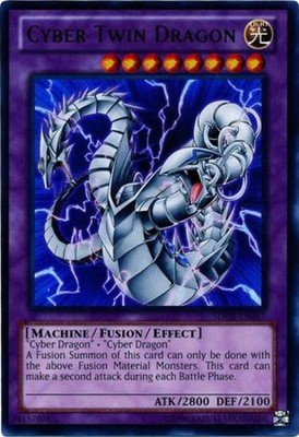 Cyber Twin Dragon - SDCR-EN037 - Ultra Rare - Unlimited Edition - Heavily Played-image