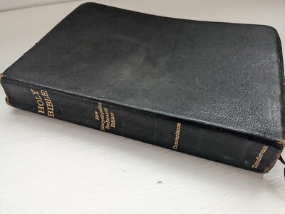 Royal Bible KJV New Encyclopedic Reference Edition 1966 Genuine Morocco Leather-image