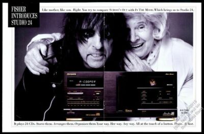 1993 Alice Cooper and his mom mother photo Fisher Studio 24 stereo print ad-image