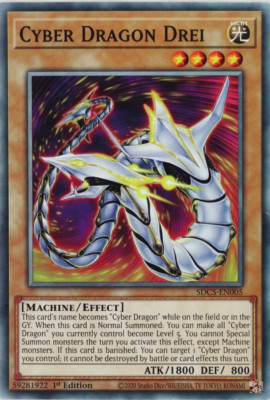YuGiOh Cyber Dragon Drei SDCS-EN005 Common 1st Edition-image