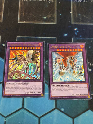 Yugioh Cyber End Dragon Cyberdark End Dragon Misprint Set SDCS-EN041 SDCS-EN044-image