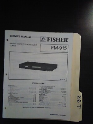 FM-915 Fisher service manual original repair book stereo synthesizer tuner -image