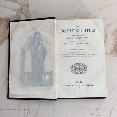 Antique Book Le combat spirituel 19è 1875 Mame Tours-image