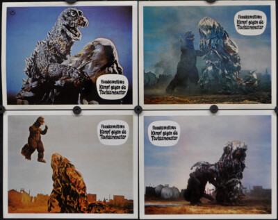 GODZILLA VS. THE SMOG MONSTER 1971 ORIGINAL 9X12 GERMAN LOBBY CARD SET -image